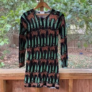 Pepaloves Women's Tiger Print Long Sleeve Mini Dress Size XS